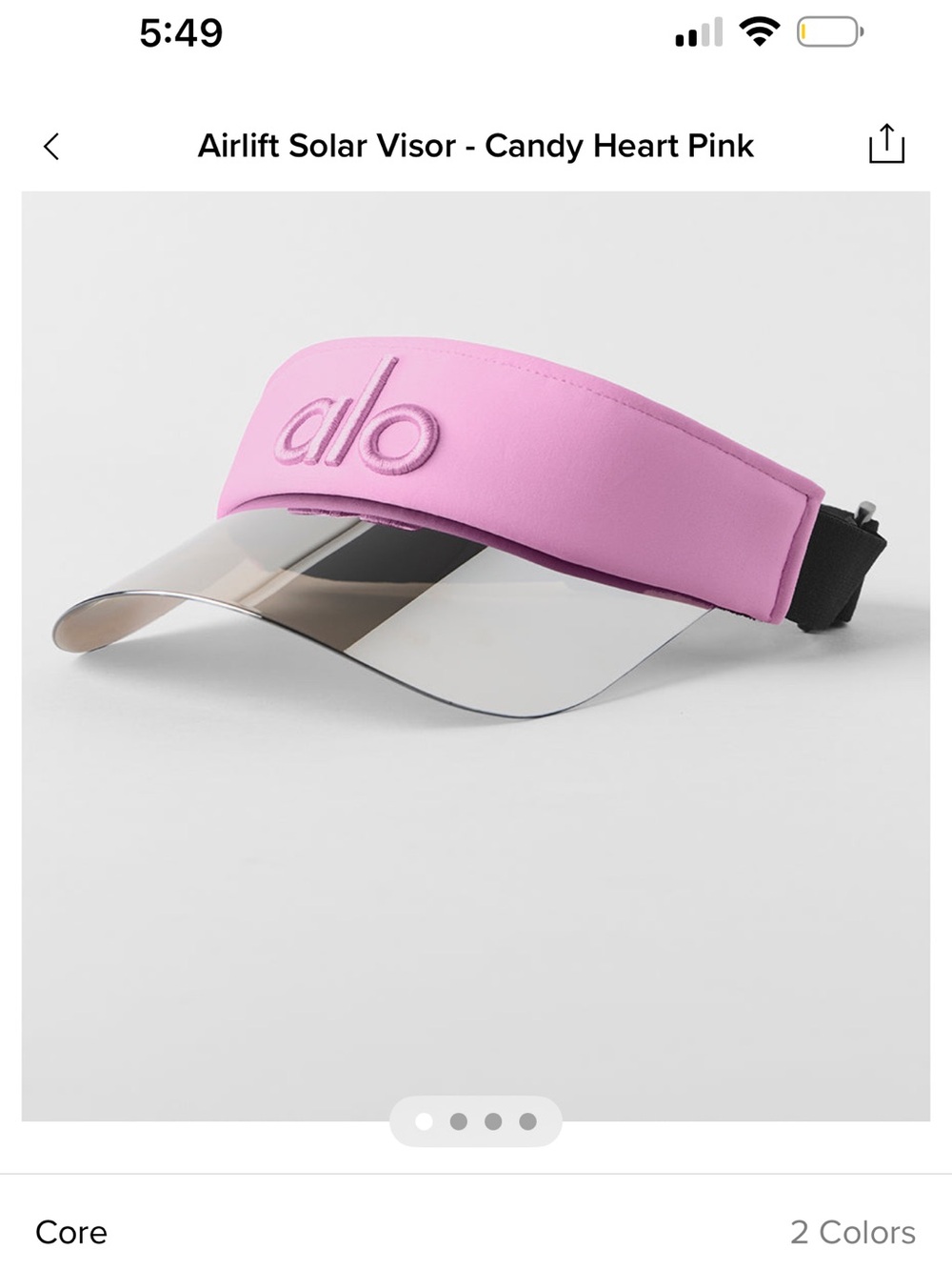 Authentic New ALO Yoga Airlift Solar Visor - Candy Heart Pink
